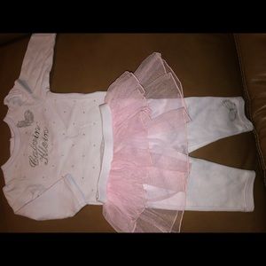 Lavender Calvin Klein onesie and pant